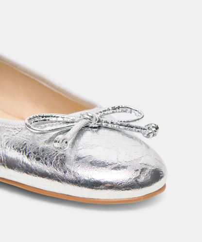RITLA BALLET FLATS SILVER CRINKLE PATENT