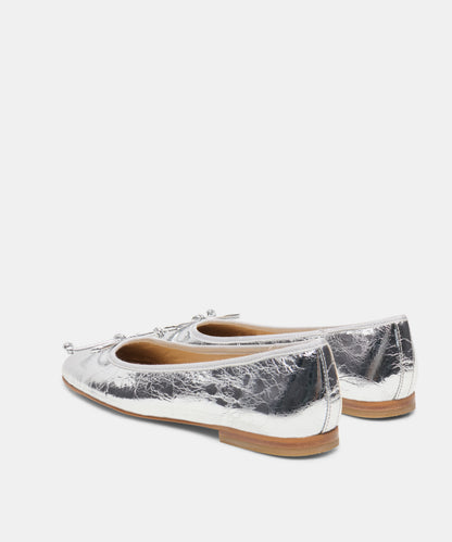 RITLA BALLET FLATS SILVER CRINKLE PATENT