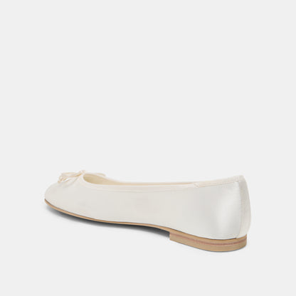 RITLA BALLET FLATS WHITE SATIN