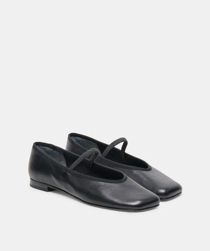 RONEN BALLET FLATS BLACK LEATHER