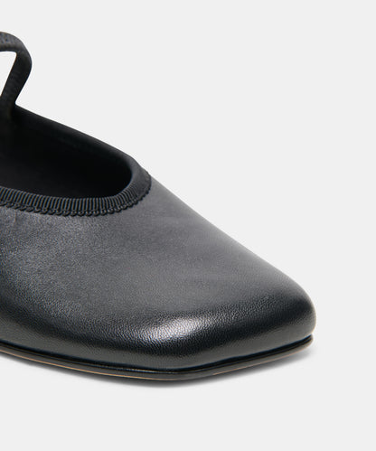RONEN BALLET FLATS BLACK LEATHER