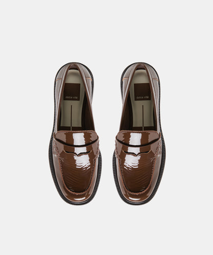 TIGGY LOAFERS WALNUT CRINKLE PATENT