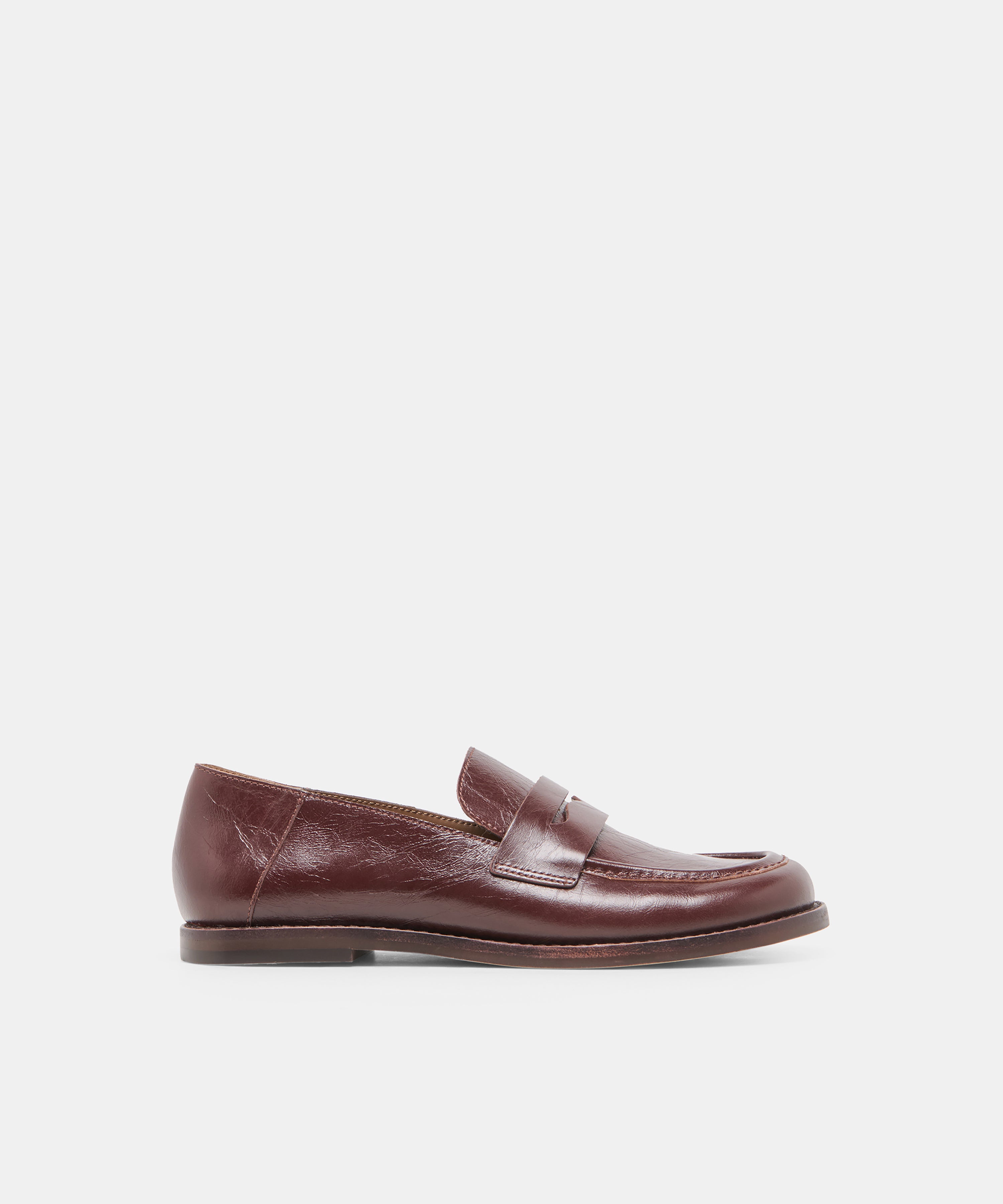 YASMYN LOAFERS COFFEE CRINKLE PATENT