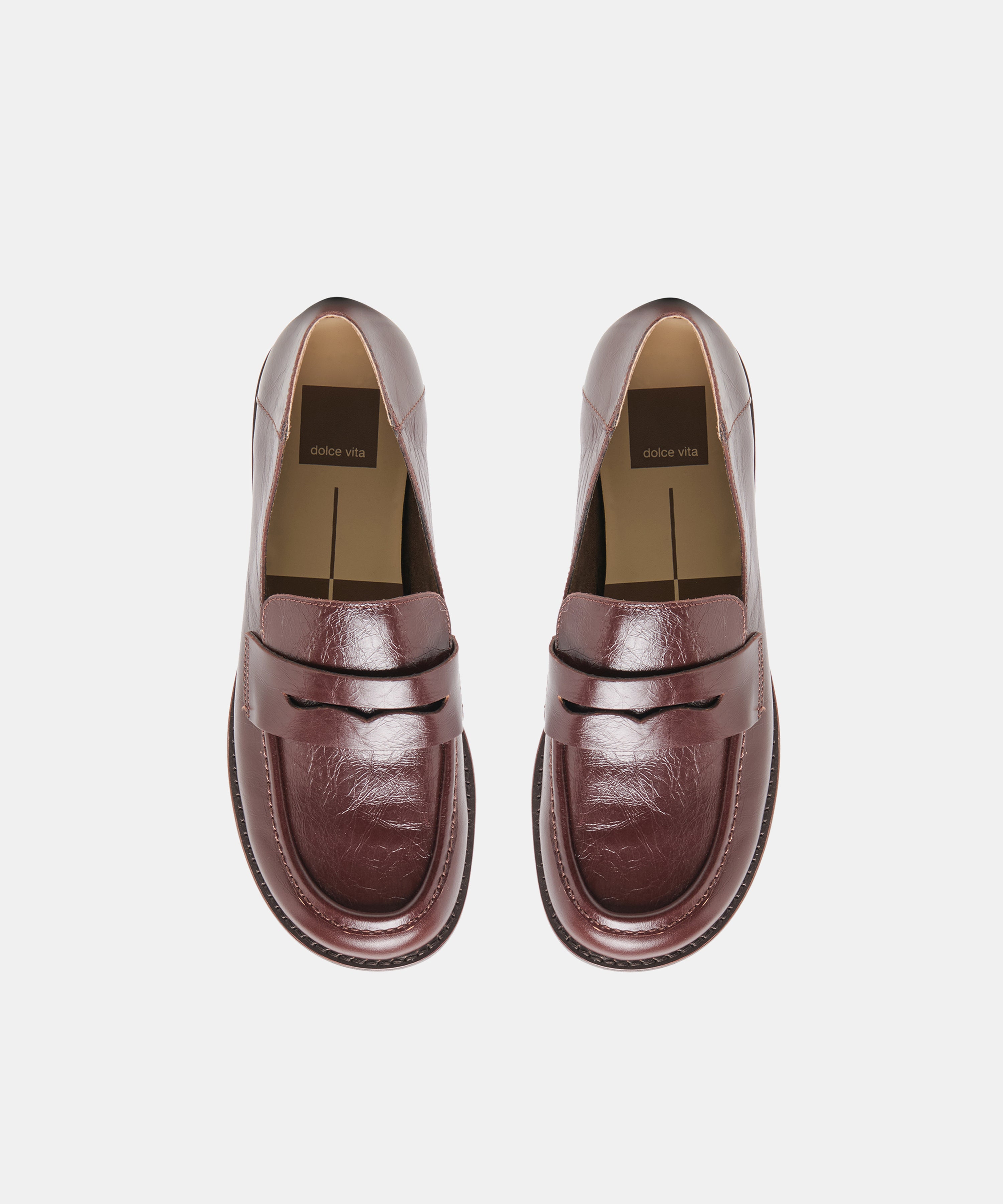 YASMYN LOAFERS COFFEE CRINKLE PATENT - view 3