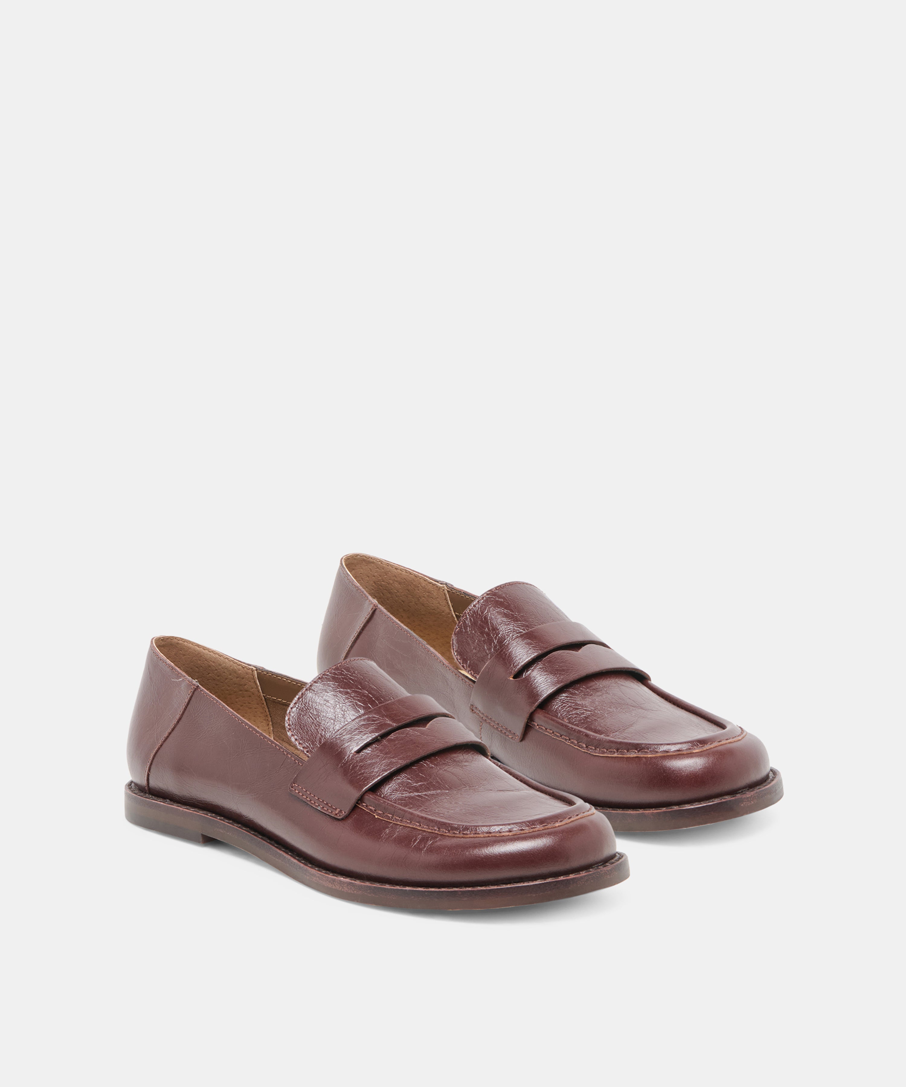 YASMYN LOAFERS COFFEE CRINKLE PATENT - view 2