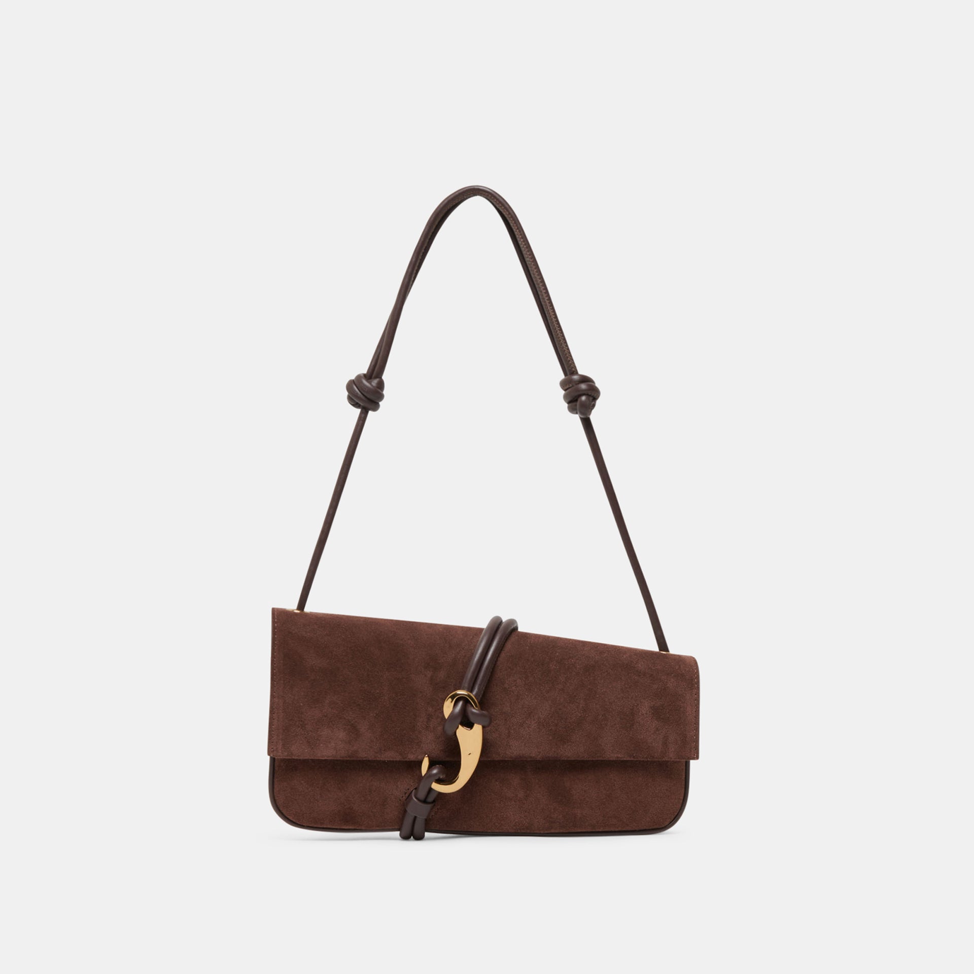 Alice Shoulder Bag Chocolate Suede