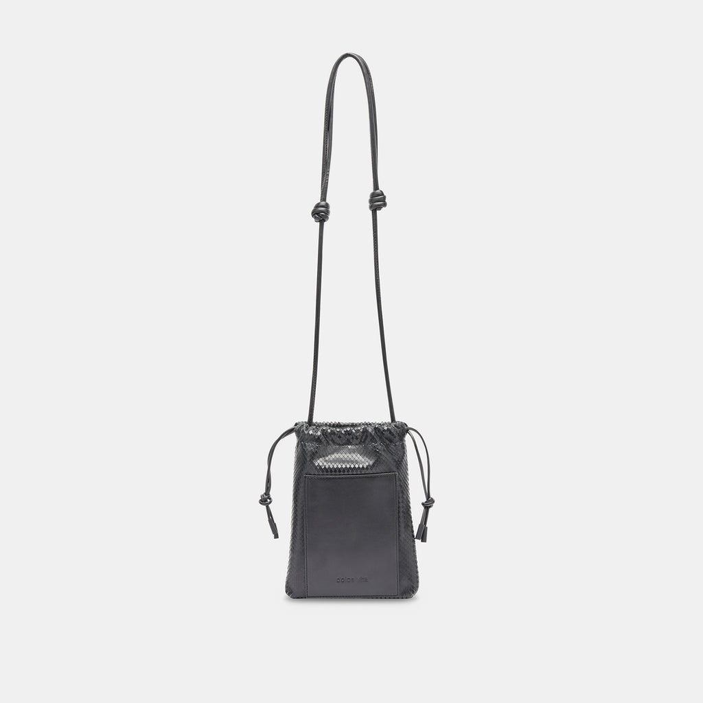 EVIE CROSSBODY POUCH BLACK SNAKE LEATHER - image 5