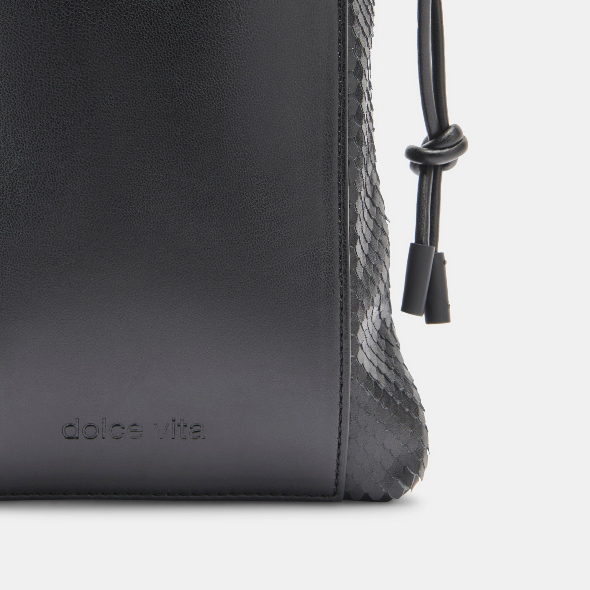 Evie Crossbody Pouch Black Snake Leather Black Leather Pouch Dolce Vita