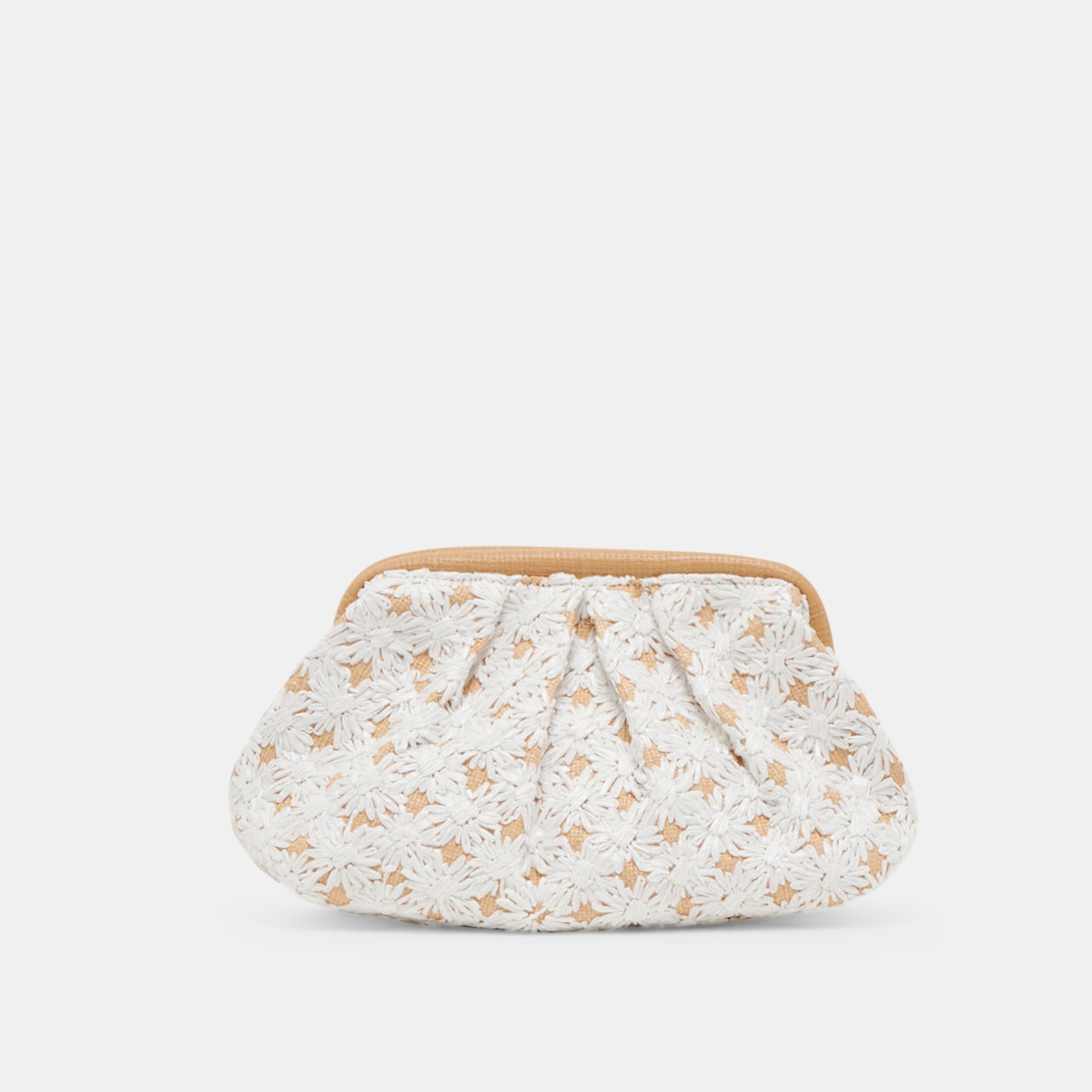 FIORE CLUTCH EMBROIDERED RAFFIA