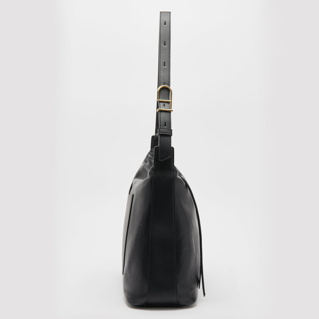 Dolce Vita Hana Leather Patch Pocket Hobo Bag - Black