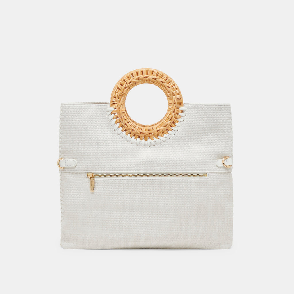 LILAH CLUTCH WHITE EMBOSSED FAUX LEATHER - image 7