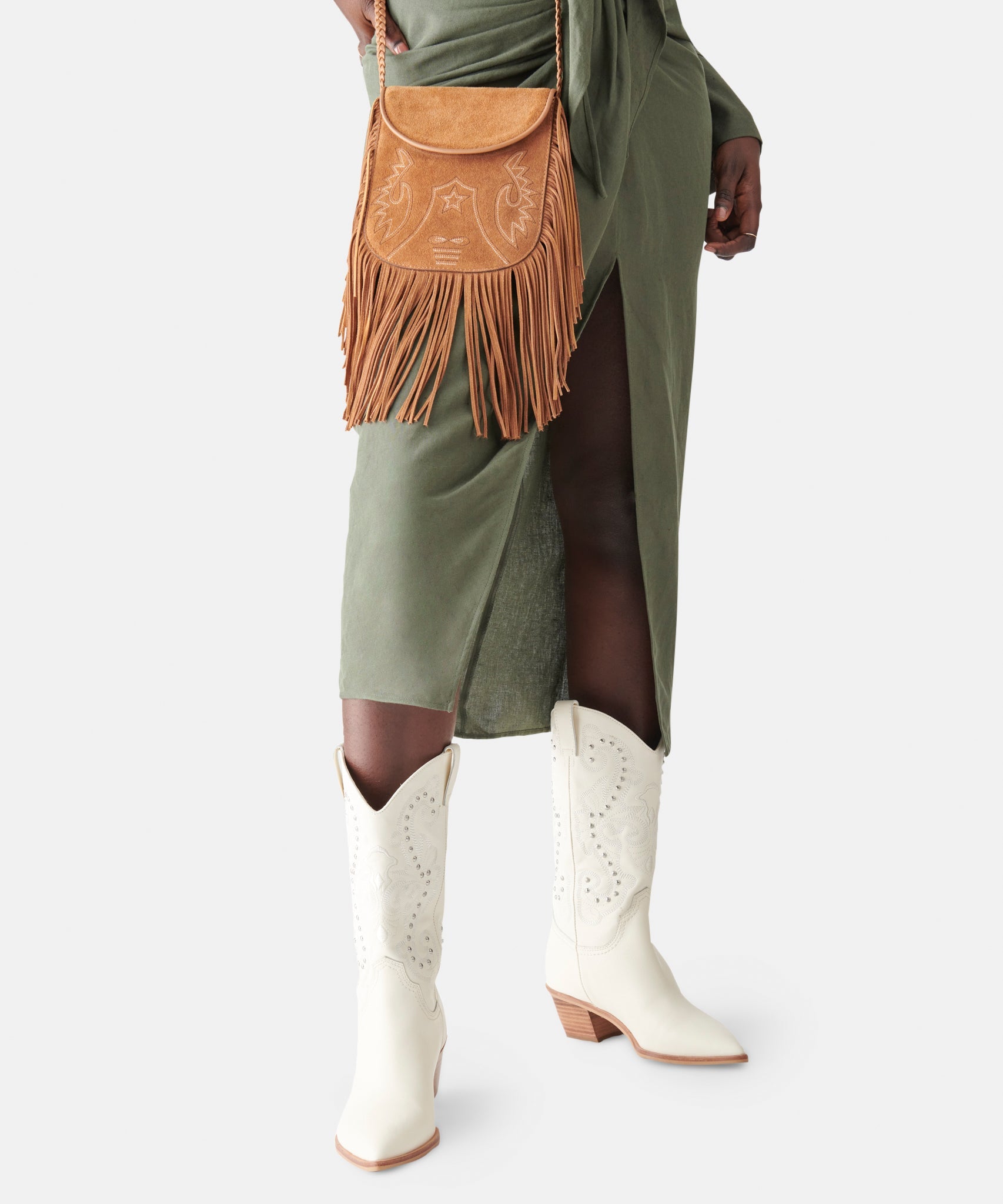 SHILA CROSSBODY BAG SADDLE SUEDE - re:vita