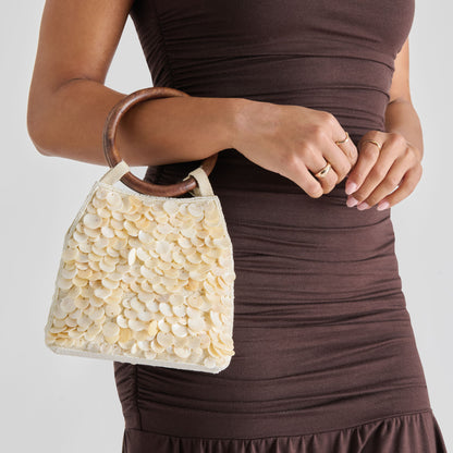 ALLEGRA HANDBAG NATURAL SEQUIN