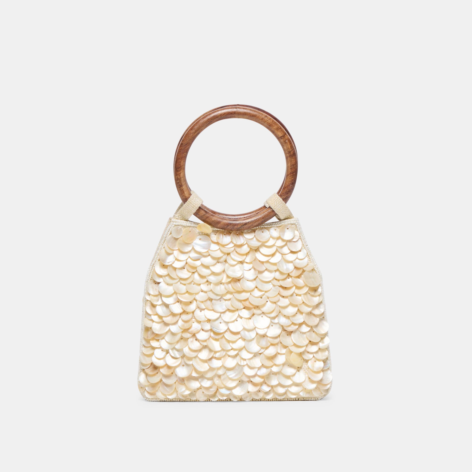 ALLEGRA HANDBAG NATURAL SEQUIN