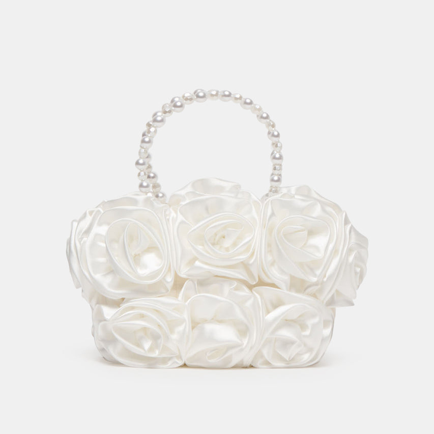 Aubrey White Satin Handbag | Dolce Vita