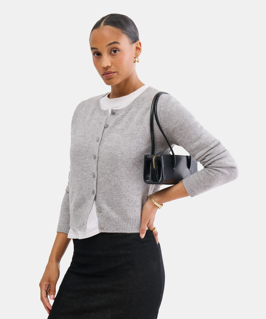 BESTIE HANDBAG BLACK LEATHER