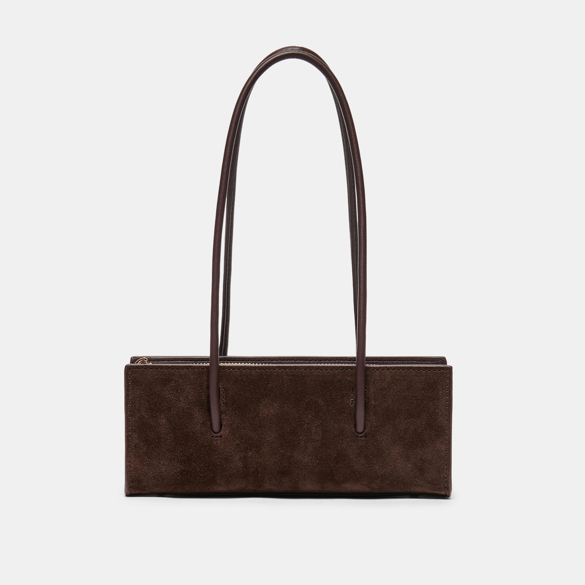 BESTIE Espresso Suede Top-Handle Small Handbag | Dolce Vita