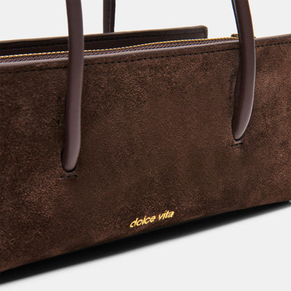 BESTIE HANDBAG ESPRESSO SUEDE