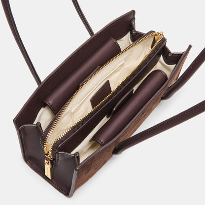 BESTIE HANDBAG ESPRESSO SUEDE