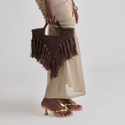 BIRCH HANDBAG CHOCOLATE CROCHET