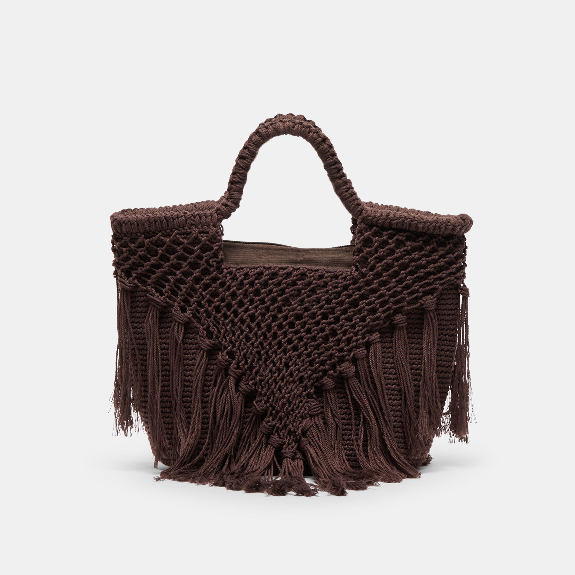 Birch Chocolate Crochet Handbag | Dolce Vita