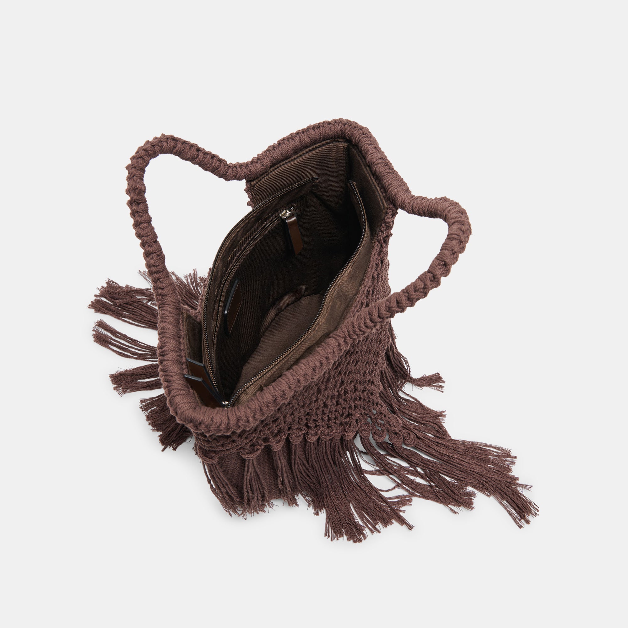 BIRCH HANDBAG CHOCOLATE CROCHET