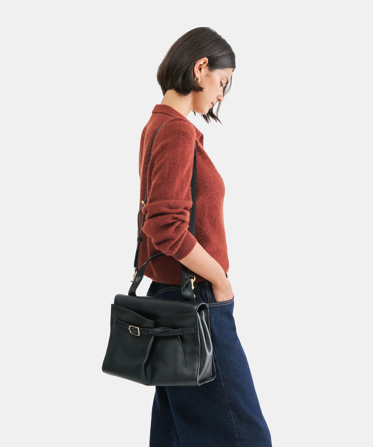 BORGO HANDBAG BLACK LEATHER - view 2