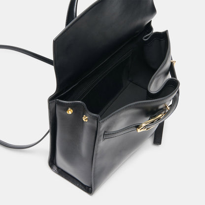 BORGO HANDBAG BLACK LEATHER