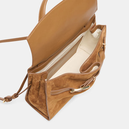 BORGO HANDBAG DARK TAN SUEDE