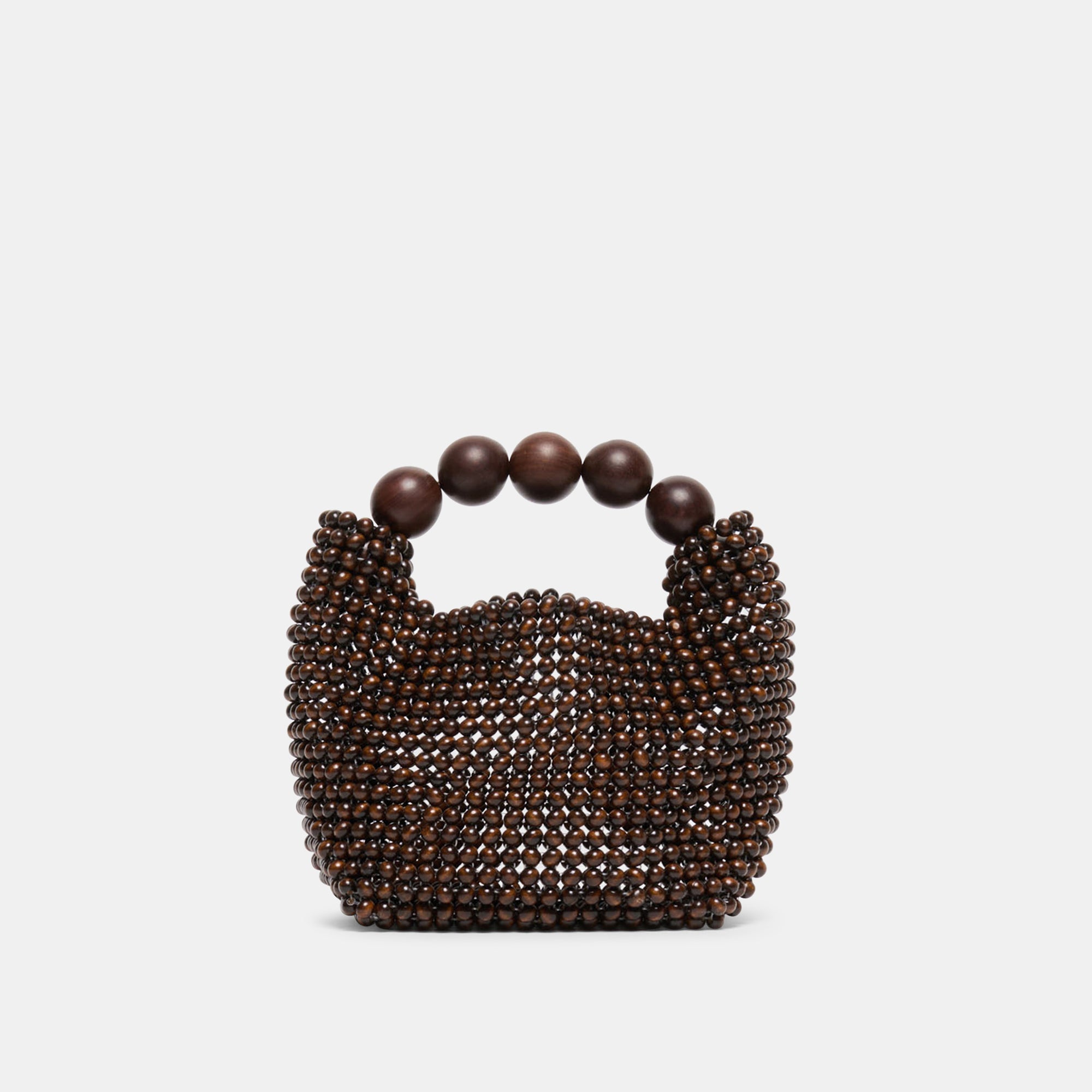 CLOVER Chocolate Wood Beaded Handbag | Dolce Vita