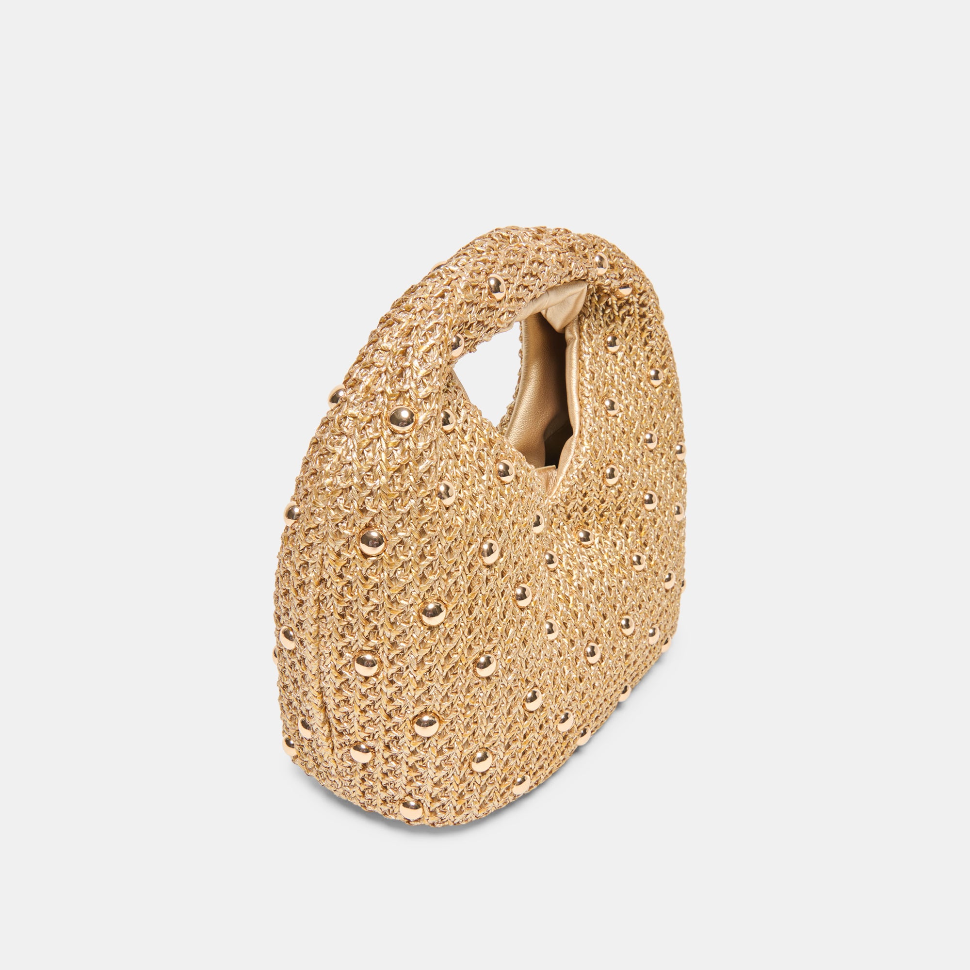 DAHLIA HANDBAG GOLD RAFFIA