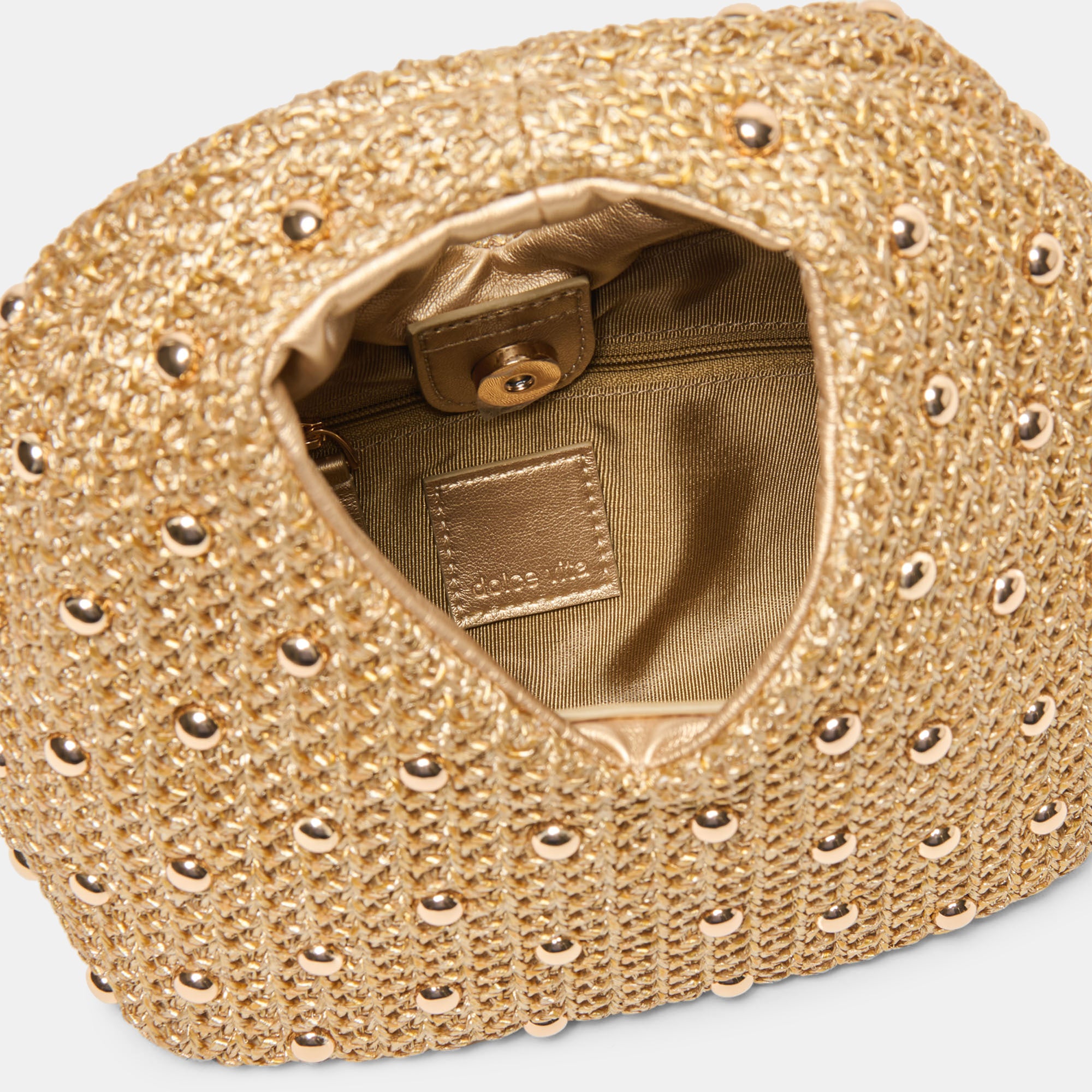 DAHLIA HANDBAG GOLD RAFFIA