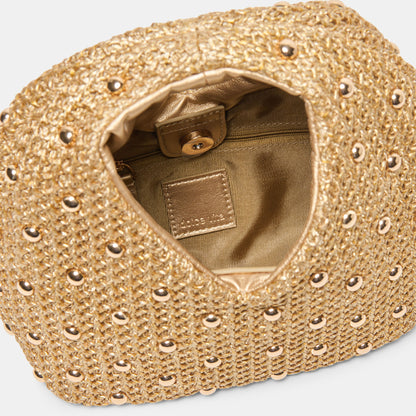 DAHLIA HANDBAG GOLD RAFFIA