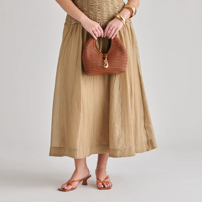 DAHLIA WOVEN HANDBAG COGNAC WOVEN STELLA