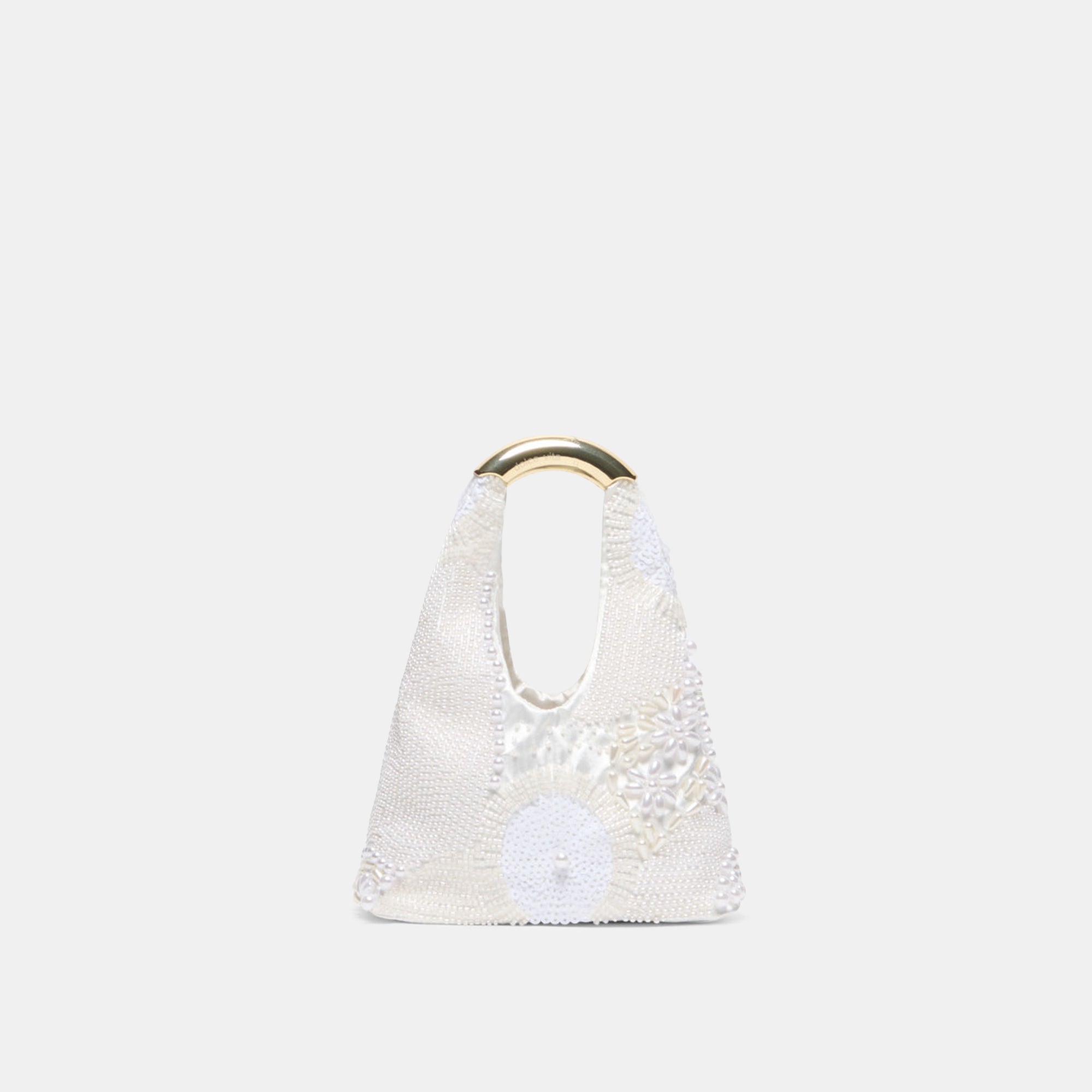 EVELISE MINI HANDBAG WHITE PEARL SATIN