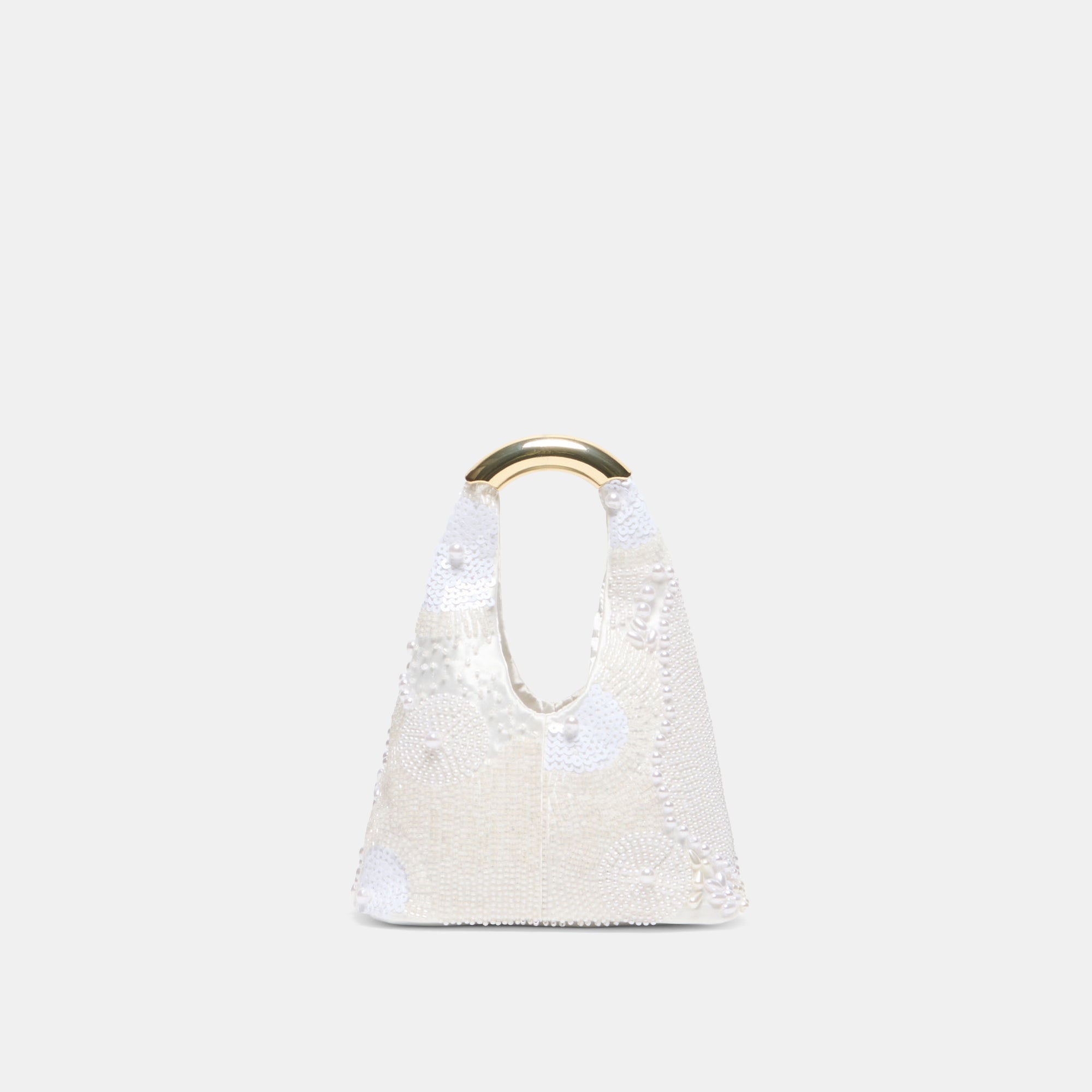 EVELISE MINI HANDBAG WHITE PEARL SATIN - view 3