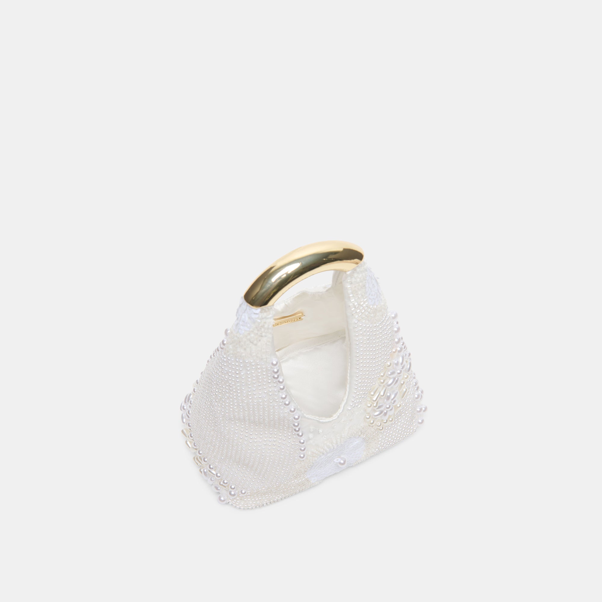 EVELISE MINI HANDBAG WHITE PEARL SATIN - view 4