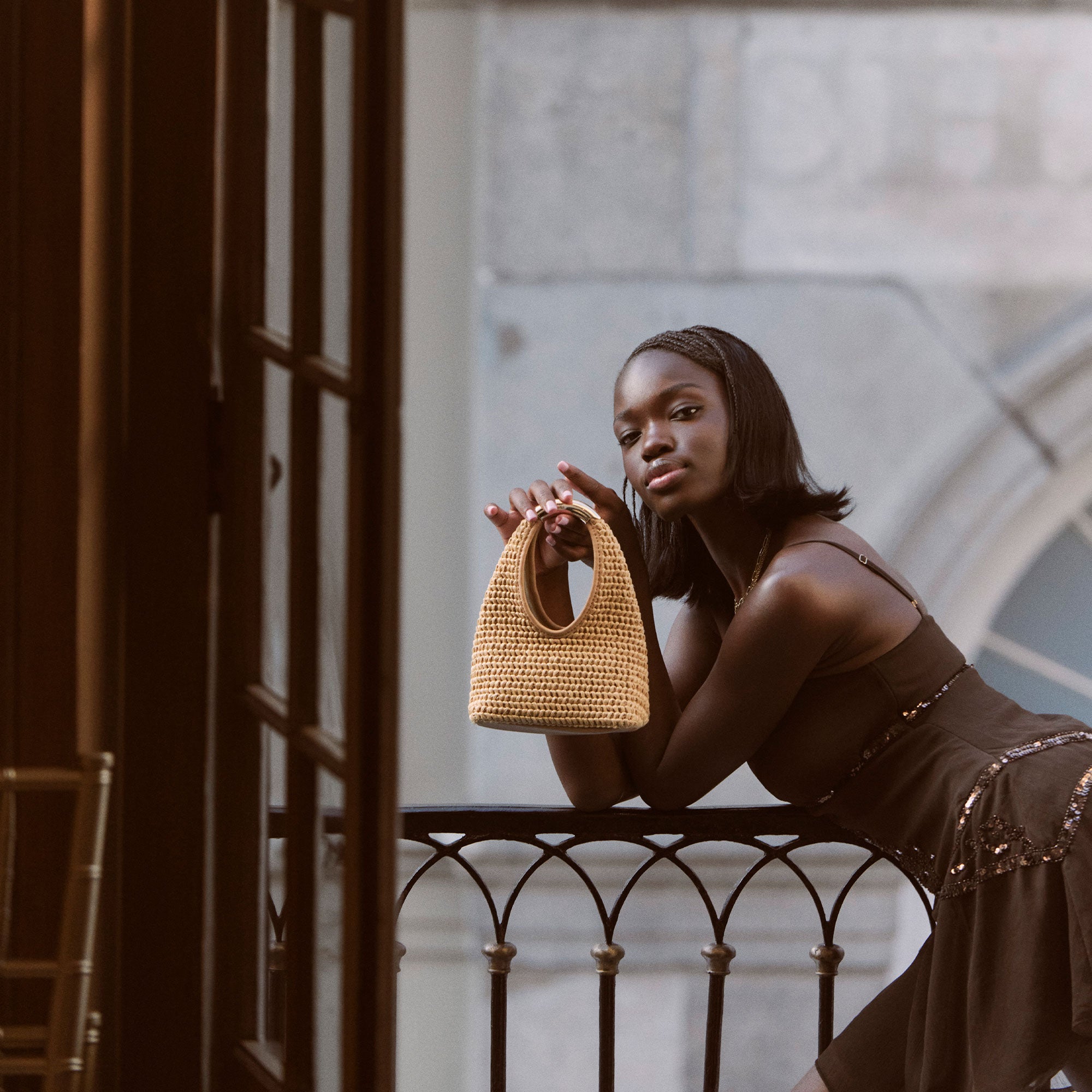 EVELISE MINI HANDBAG NATURAL RAFFIA - view 5
