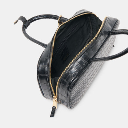 FLYN HANDBAG BLACK CROCO STELLA