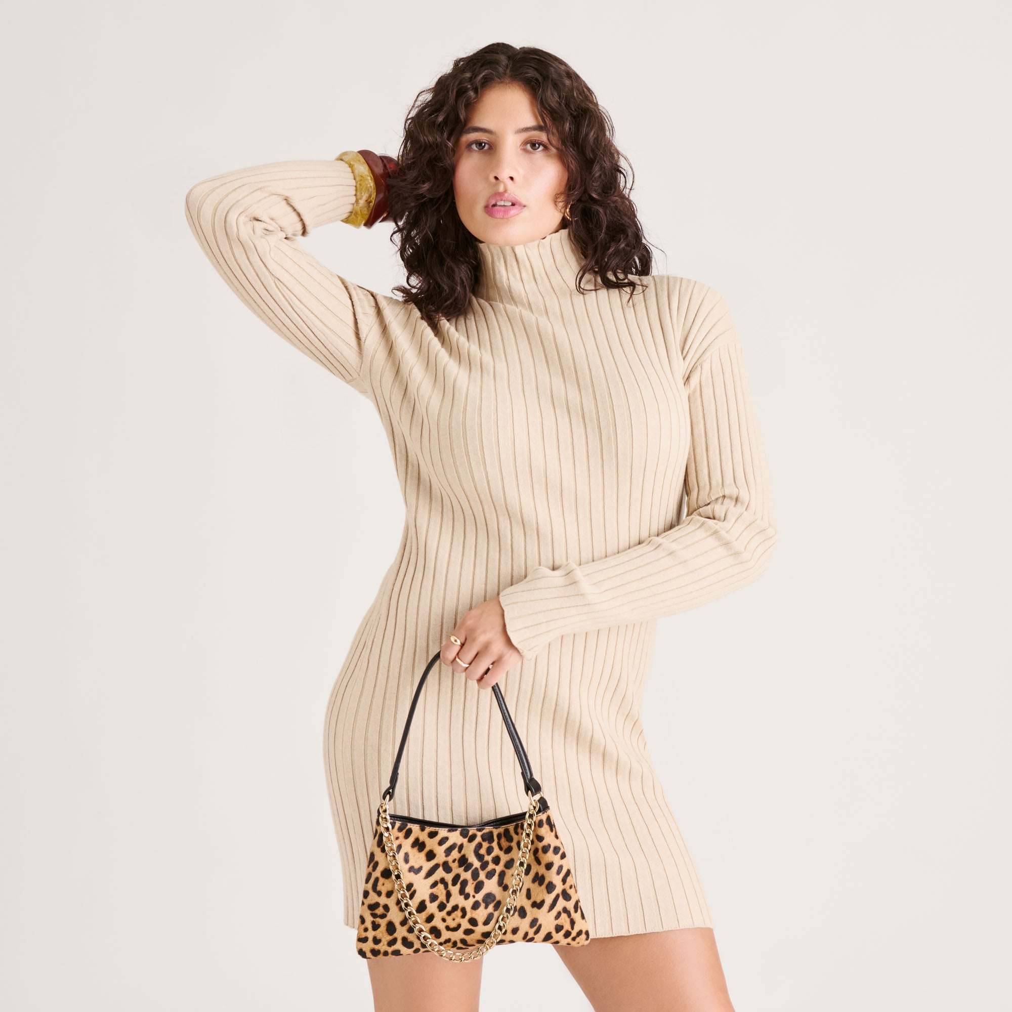 JAGGER SHOULDER BAG LEOPARD CALF HAIR