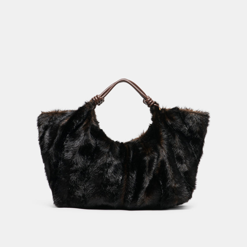 LILEE TOTE ESPRESSO FAUX FUR