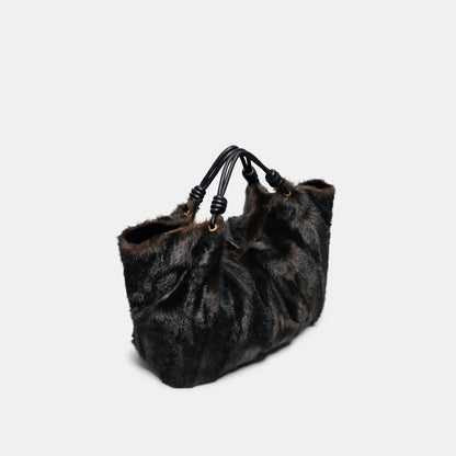 LILEE TOTE ESPRESSO FAUX FUR