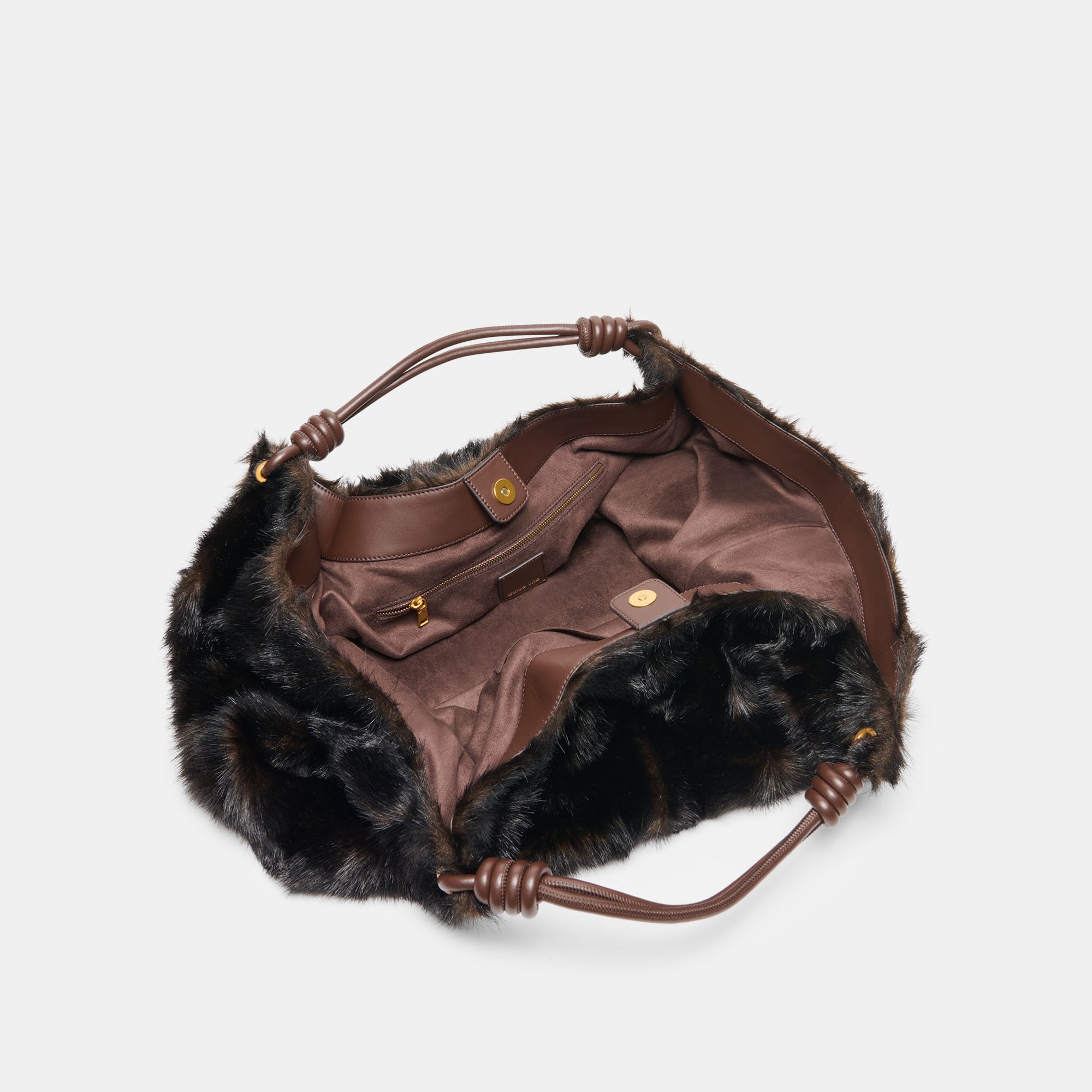 LILEE TOTE ESPRESSO FAUX FUR - view 3