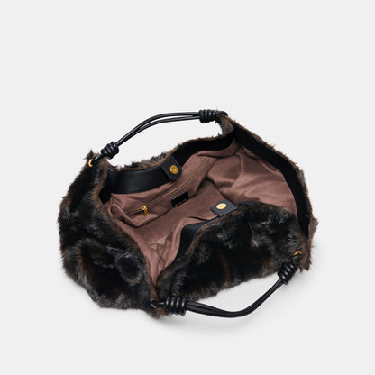 LILEE TOTE ESPRESSO FAUX FUR