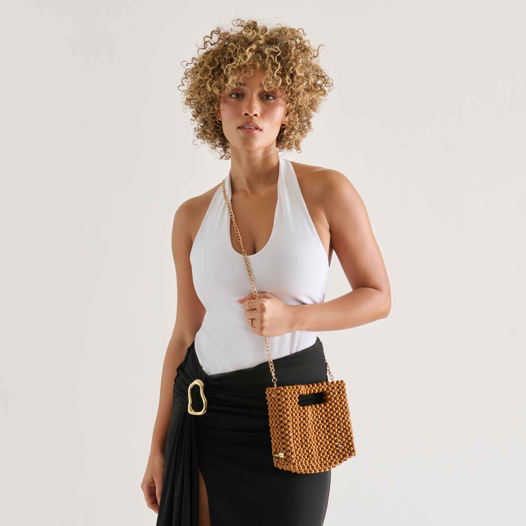 LINZY HANDBAG NATURAL WOOD - view 6