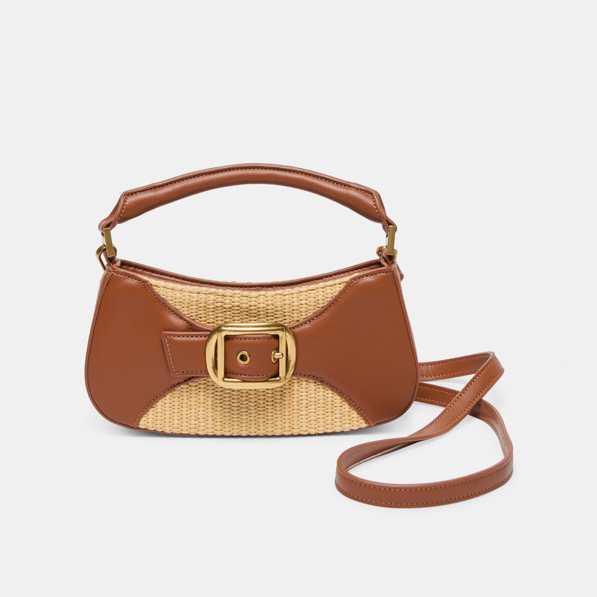 Nuala Raffia Saddle Stella Handbag | Dolce Vita