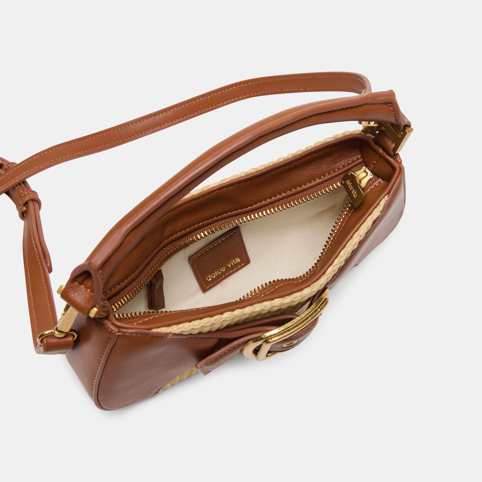 NUALA RAFFIA HANDBAG SADDLE STELLA