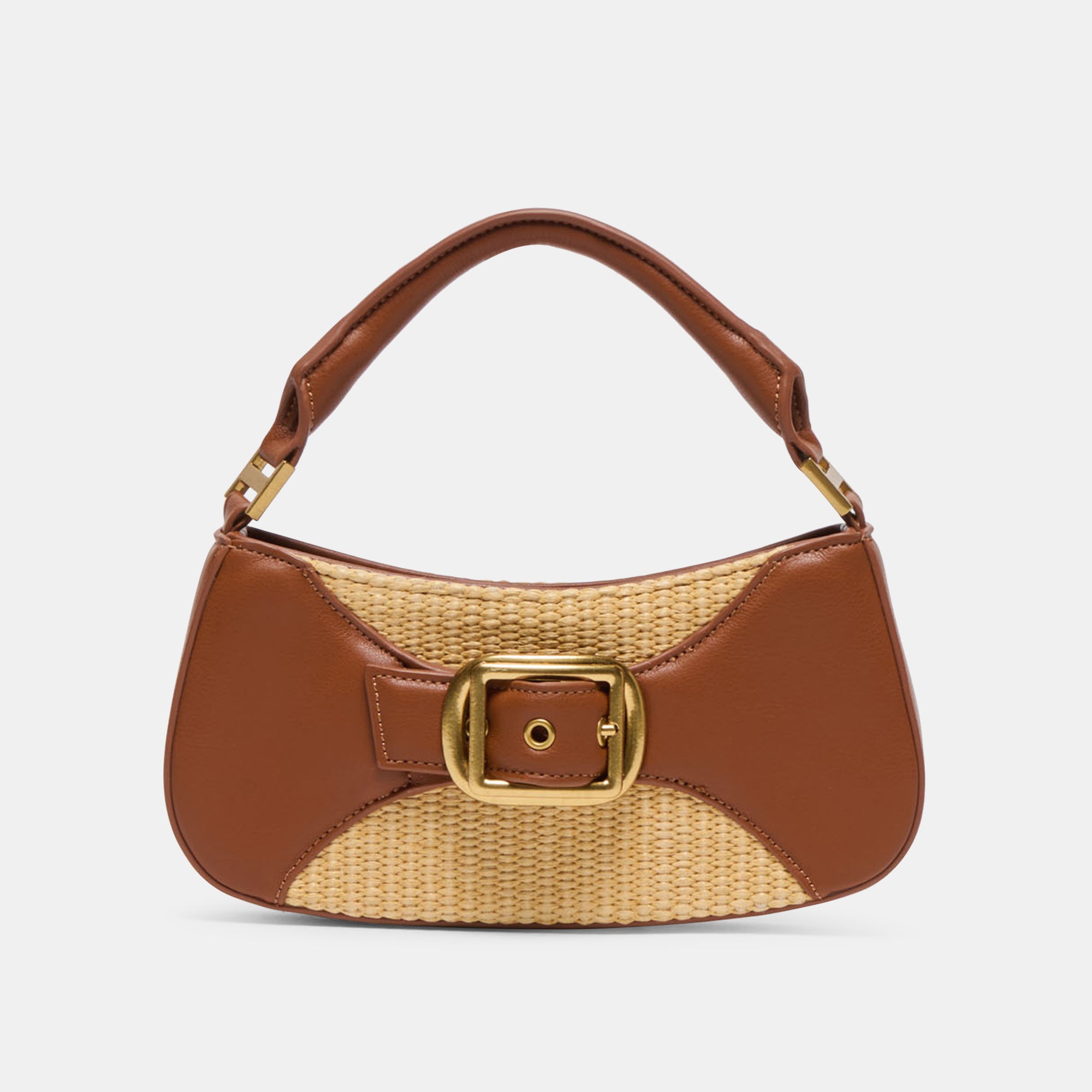 NUALA RAFFIA HANDBAG SADDLE STELLA