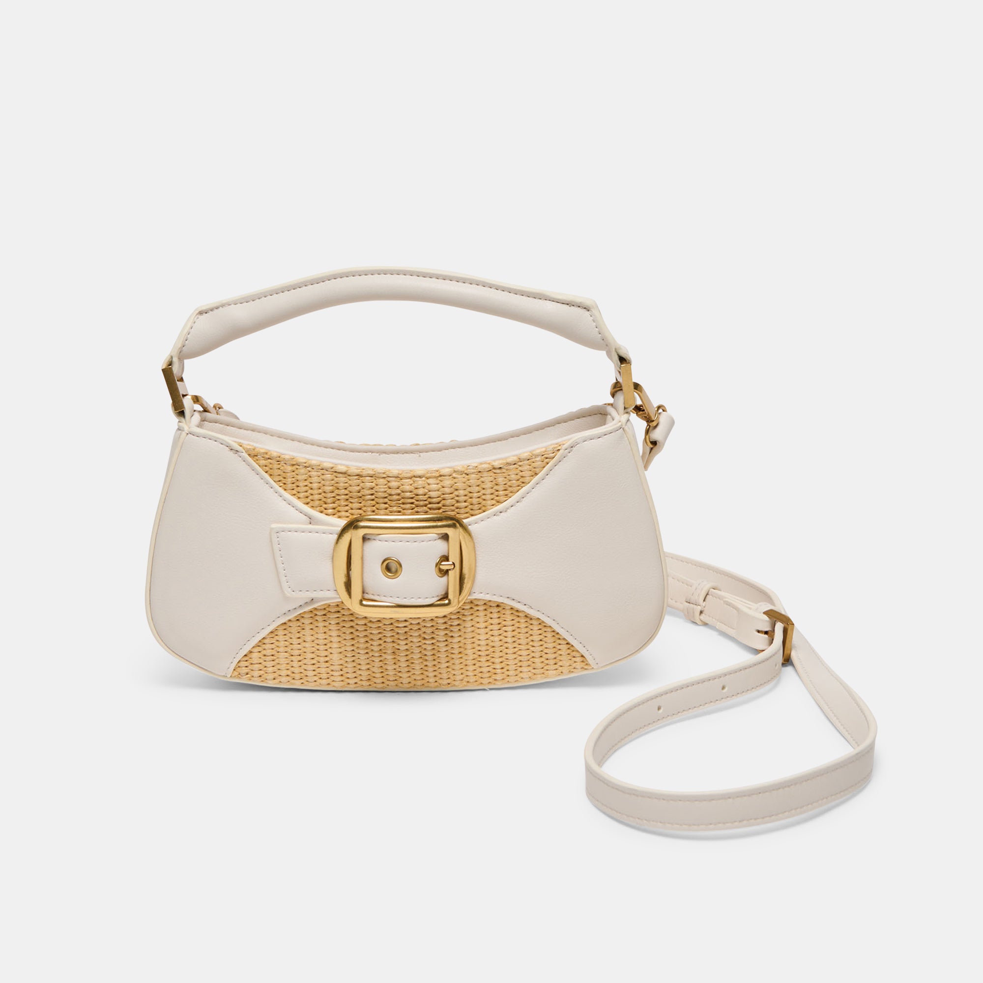 Nuala Raffia White Stella Handbag | Dolce Vita