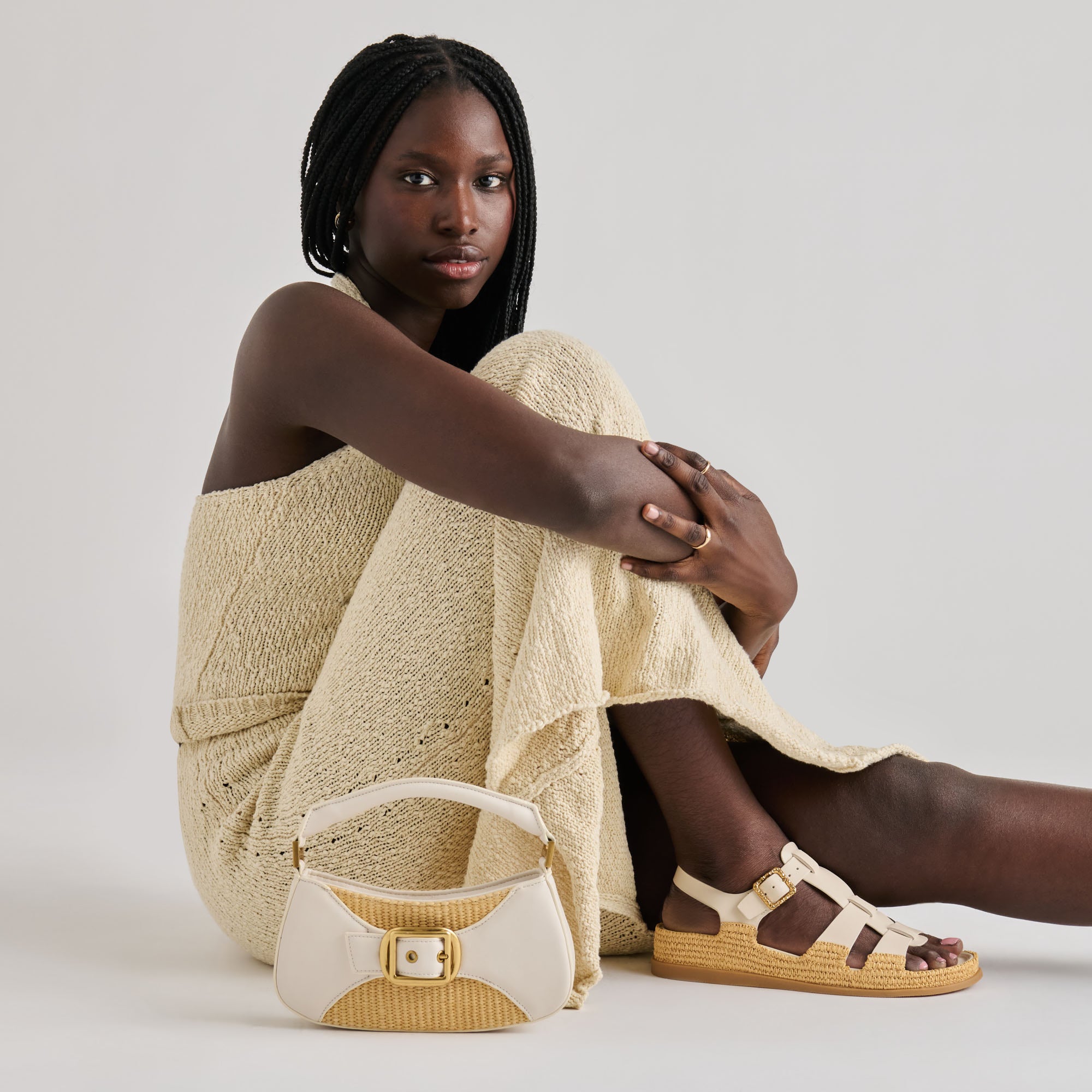 SHENNA SANDALS BONE LEATHER